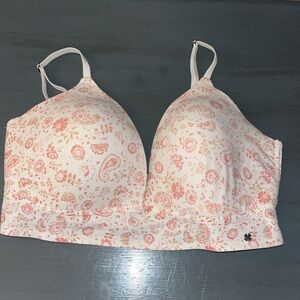 Lucky Brand Cream and Pink Paisley Bra
